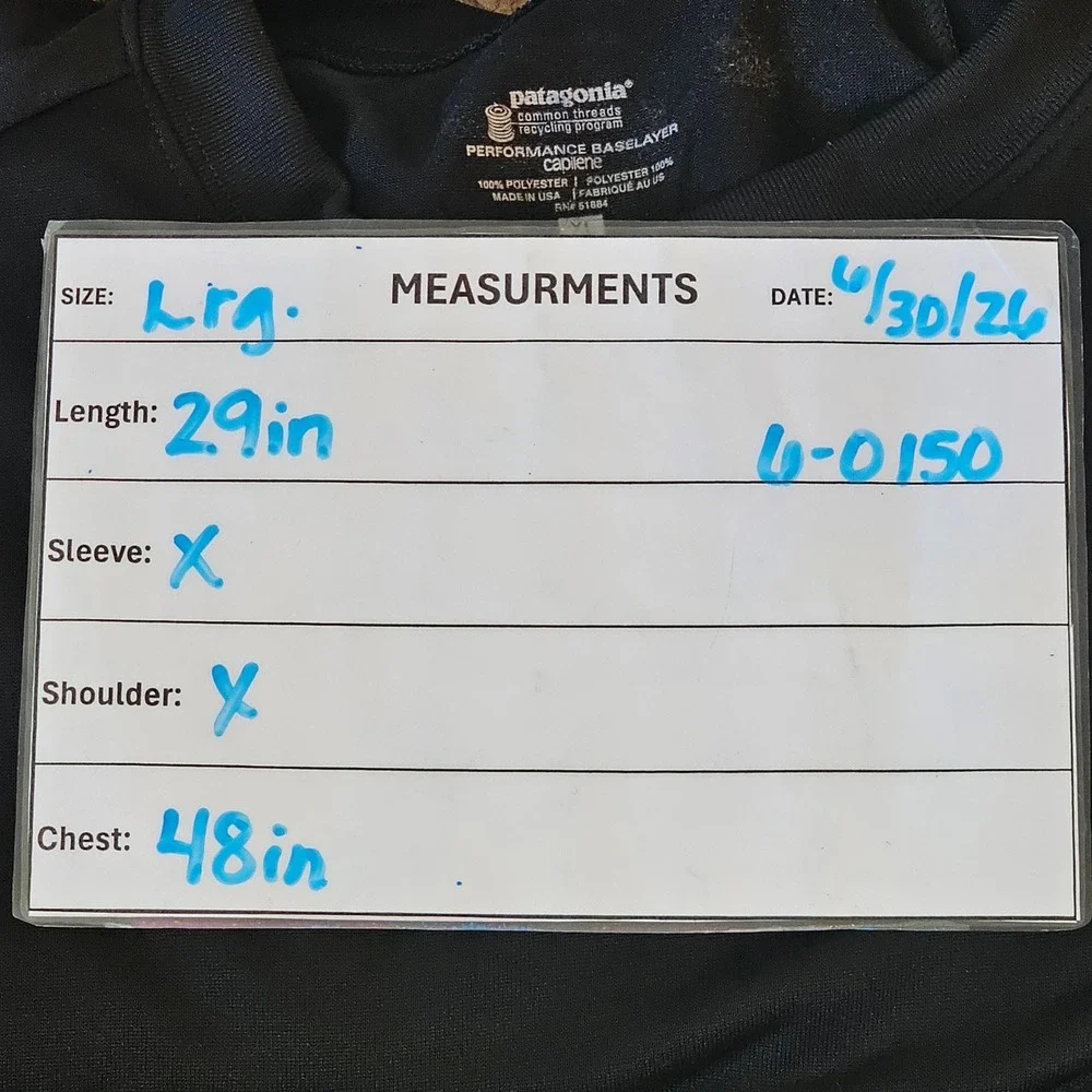 Patagonia Capilene 1 Silkweight Baselayer Crew Mens XL Black 45350F8 Long Sleeve